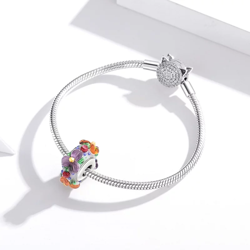 (image pour) Charm espaceur Style PANDORA Fleurs colorées - SCC1720 - Afficher 3