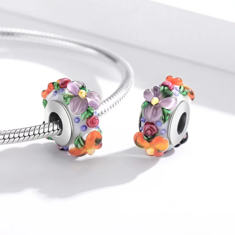 (image pour) Charm espaceur Style PANDORA Fleurs colorées - SCC1720 - Afficher 4