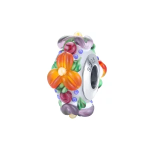 (image pour) Charm espaceur Style PANDORA Fleurs colorées - SCC1720