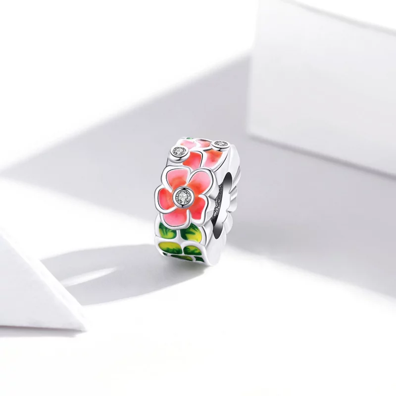 (image pour) Charm espaceur Style PANDORA Fleurs colorées - SCC1727 - Afficher 2