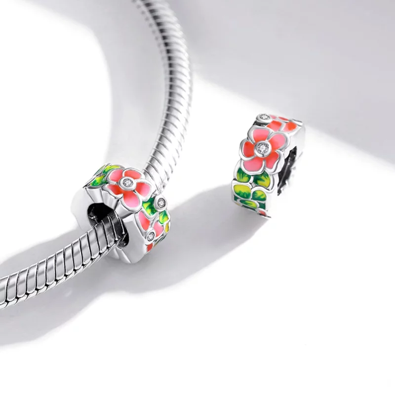 (image pour) Charm espaceur Style PANDORA Fleurs colorées - SCC1727 - Afficher 4