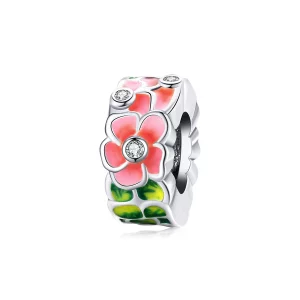 (image pour) Charm espaceur Style PANDORA Fleurs colorées - SCC1727