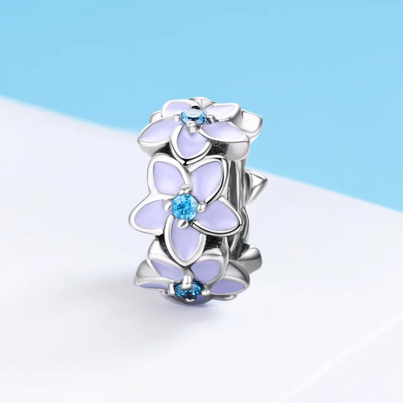 (image pour) Charm espaceur Style PANDORA Fleurs pourpres - SCC601 - Afficher 3