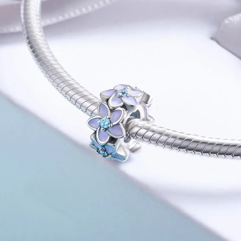(image pour) Charm espaceur Style PANDORA Fleurs pourpres - SCC601 - Afficher 4