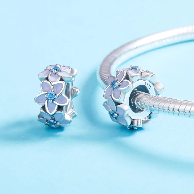 (image pour) Charm espaceur Style PANDORA Fleurs pourpres - SCC601 - Afficher 5