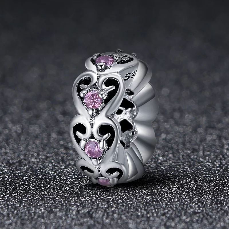 (image pour) Charm espaceur Style PANDORA Forme de coeur - SCC339 - Afficher 2