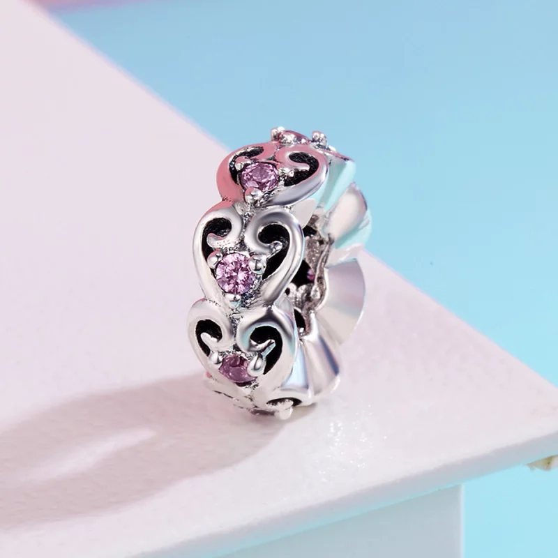 (image pour) Charm espaceur Style PANDORA Forme de coeur - SCC339 - Afficher 3