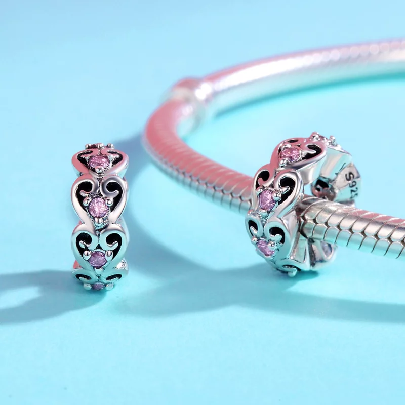 (image pour) Charm espaceur Style PANDORA Forme de coeur - SCC339 - Afficher 4