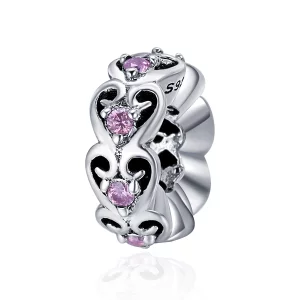 (image pour) Charm espaceur Style PANDORA Forme de coeur - SCC339