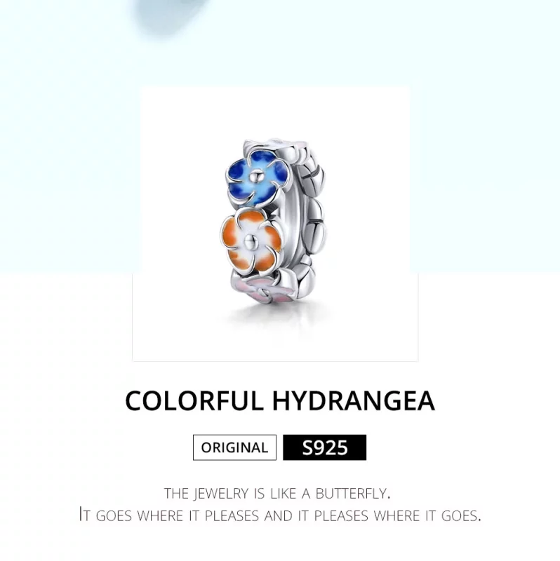 (image pour) Charm espaceur Style PANDORA Hortensia coloré - SCC1703 - Afficher 6