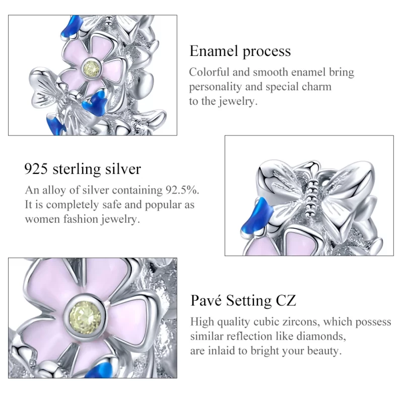 (image pour) Charm espaceur Style PANDORA Jardin coloré - BSC288 - Afficher 7
