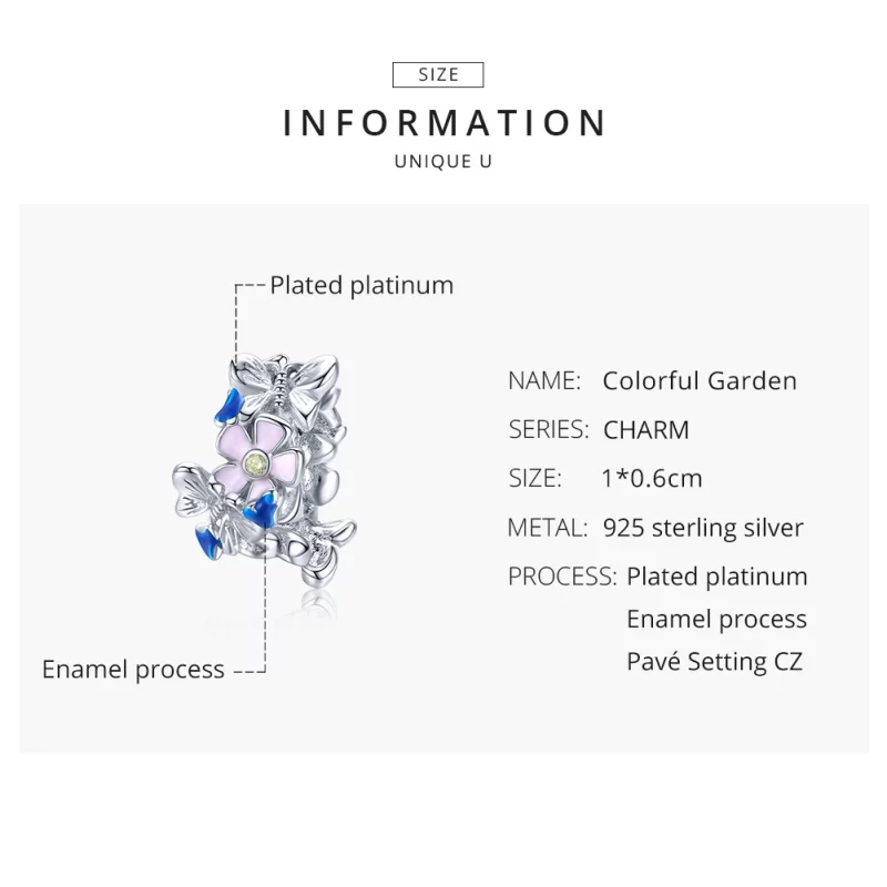 (image pour) Charm espaceur Style PANDORA Jardin coloré - BSC288 - Afficher 8