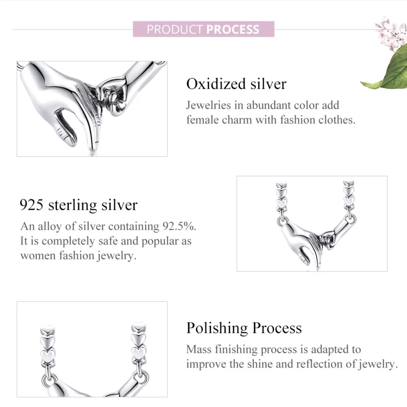(image pour) Charm espaceur Style PANDORA Main dans la main - SCC1700 - Afficher 8
