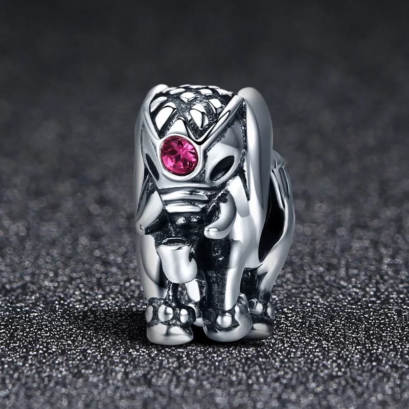 (image pour) Charm espaceur Style PANDORA Mignon bébé éléphant - SCC321 - Afficher 2
