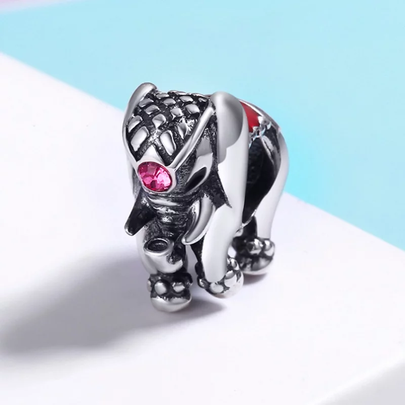(image pour) Charm espaceur Style PANDORA Mignon bébé éléphant - SCC321 - Afficher 3