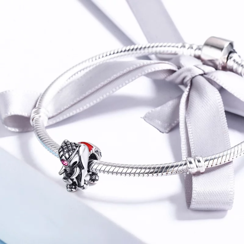 (image pour) Charm espaceur Style PANDORA Mignon bébé éléphant - SCC321 - Afficher 4