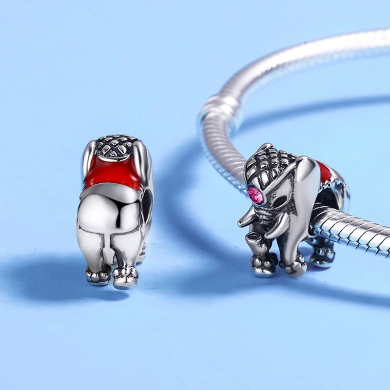 (image pour) Charm espaceur Style PANDORA Mignon bébé éléphant - SCC321 - Afficher 5