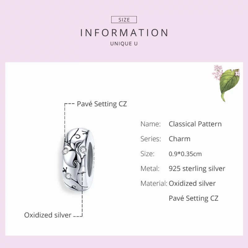 (image pour) Charm espaceur Style PANDORA Motif classique - SCC1559 - Afficher 7