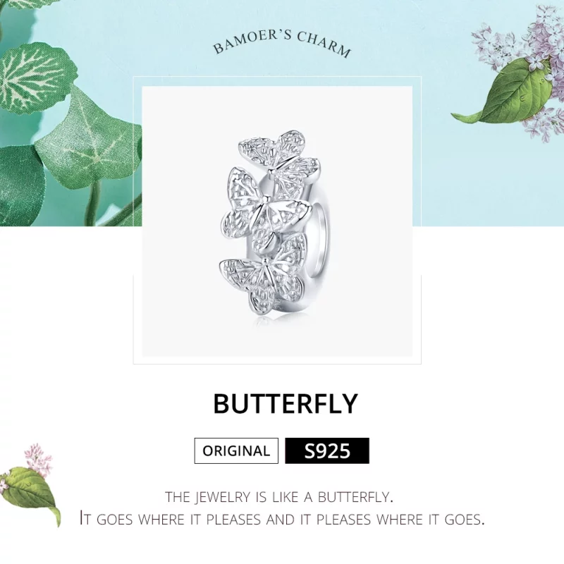 (image pour) Charm espaceur Style PANDORA Papillon - BSC120 - Afficher 5