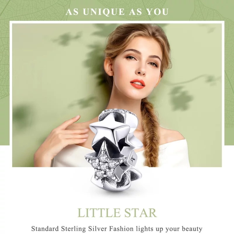 (image pour) Charm espaceur Style PANDORA Petites étoiles - SCC929 - Afficher 6
