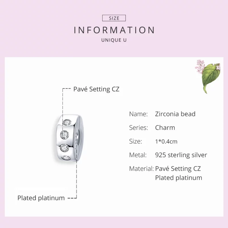 (image pour) Charm espaceur Style PANDORA Zircone - BSC165 - Afficher 7