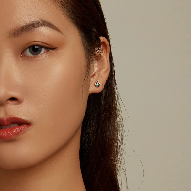 (image pour) Boucles d'oreilles asymétriques style Pandora avec marguerite et coccinelle - SC - Afficher 6