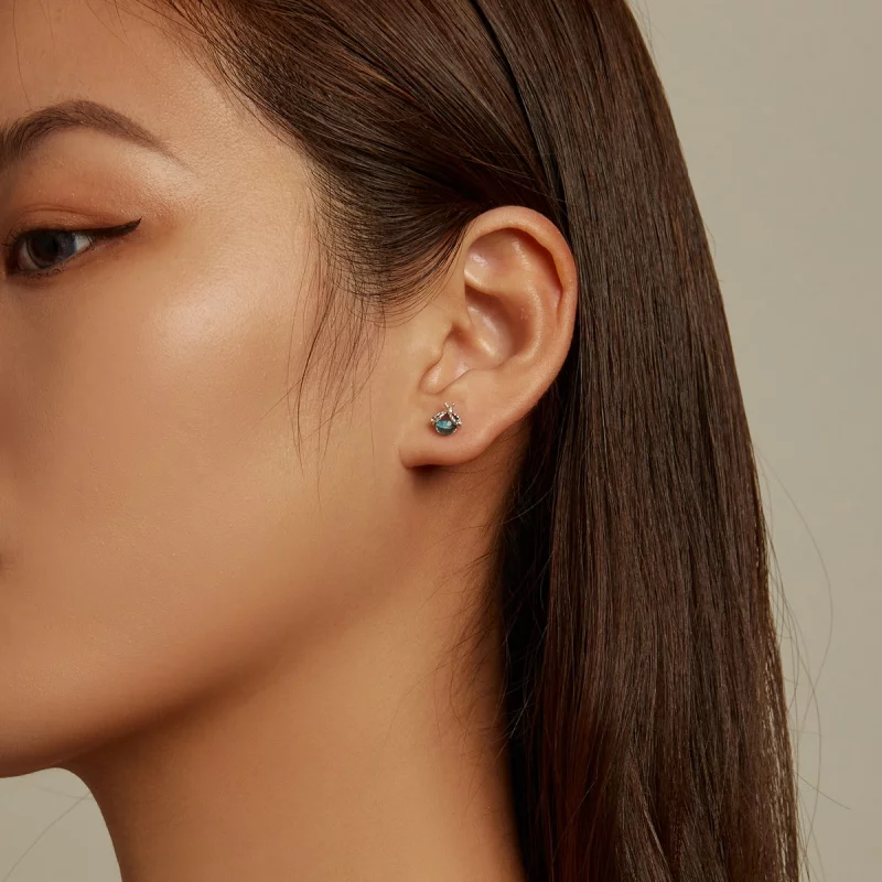 (image pour) Boucles d'oreilles asymétriques style Pandora avec marguerite et coccinelle - SC - Afficher 7