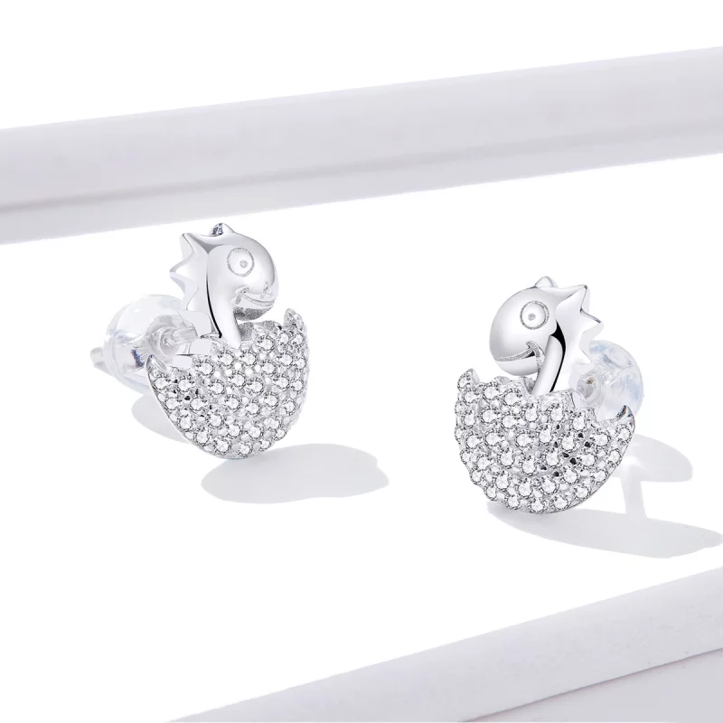 (image pour) Boucles d'oreilles bébé dinosaure style Pandora - BSE354 - Afficher 4