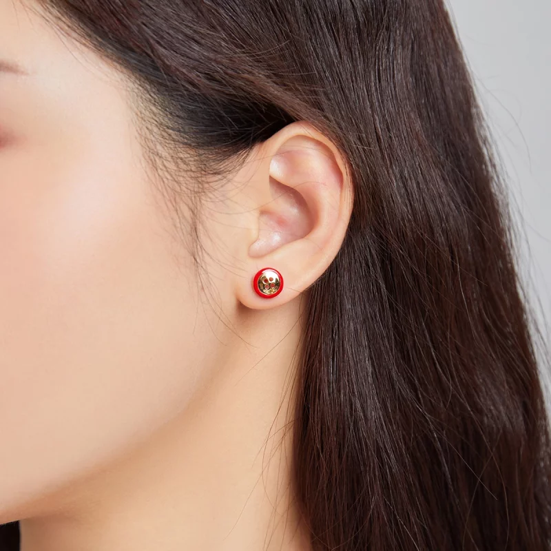 (image pour) Boucles d'oreilles à bouton de style Pandora - SCE1060 - Afficher 3