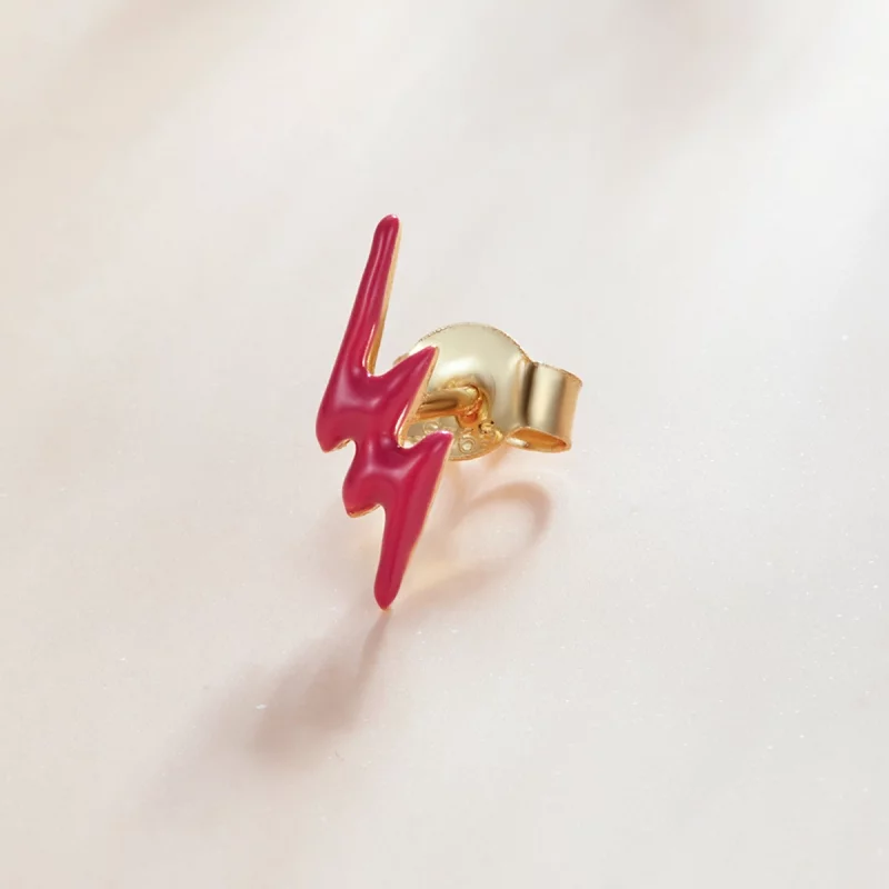 (image pour) Boucles d'oreilles à clou de style Pandora avec éclairs roses - SCE1236 - Afficher 2