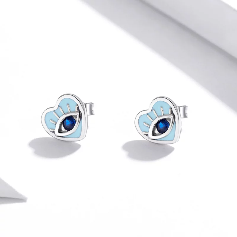(image pour) Boucles d'oreilles clou de style Pandora avec motif de garde d'amour - SCE1134 - Afficher 3