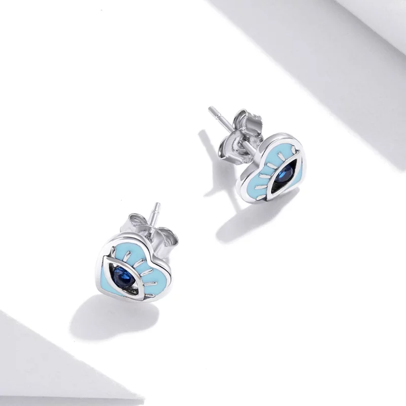 (image pour) Boucles d'oreilles clou de style Pandora avec motif de garde d'amour - SCE1134 - Afficher 4