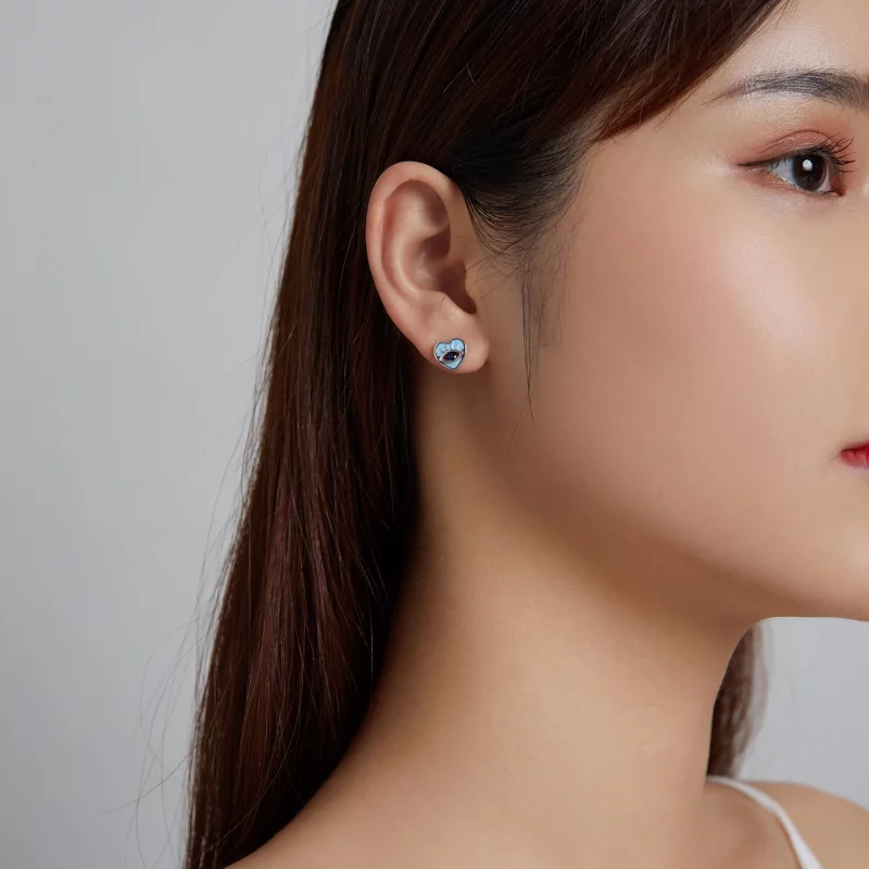 (image pour) Boucles d'oreilles clou de style Pandora avec motif de garde d'amour - SCE1134 - Afficher 5
