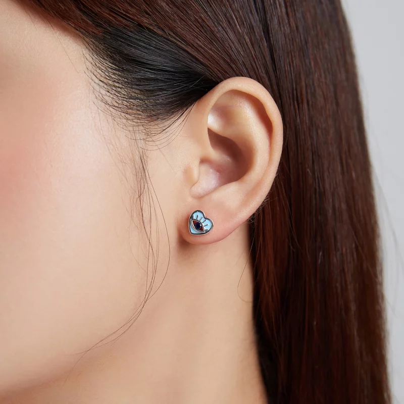 (image pour) Boucles d'oreilles clou de style Pandora avec motif de garde d'amour - SCE1134 - Afficher 6