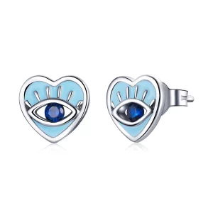(image pour) Boucles d'oreilles clou de style Pandora avec motif de garde d'amour - SCE1134