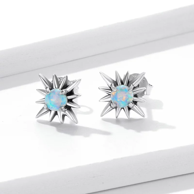 (image pour) Boucles d'oreilles clou en étoile opale de style Pandora - BSE581 - Afficher 2