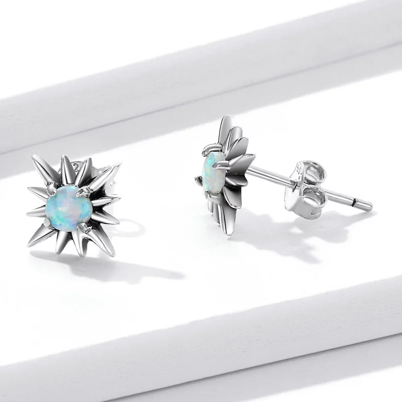 (image pour) Boucles d'oreilles clou en étoile opale de style Pandora - BSE581 - Afficher 3