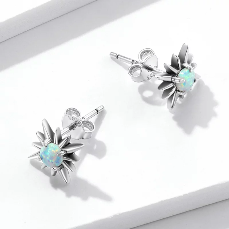 (image pour) Boucles d'oreilles clou en étoile opale de style Pandora - BSE581 - Afficher 4