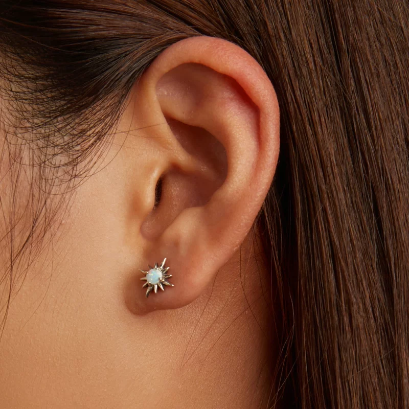 (image pour) Boucles d'oreilles clou en étoile opale de style Pandora - BSE581 - Afficher 7