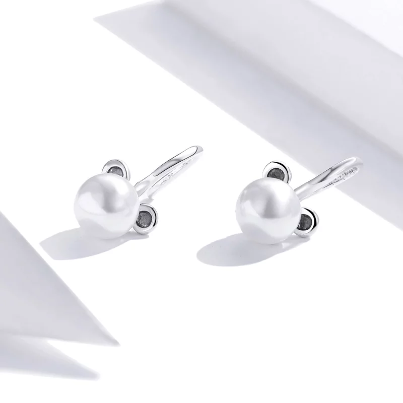 (image pour) Boucles d'oreilles à clou mignonnes de style Pandora avec un ours - SCE918 - Afficher 3