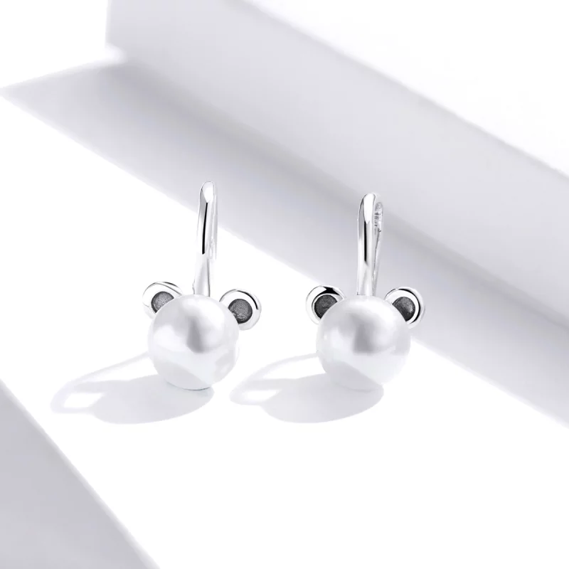 (image pour) Boucles d'oreilles à clou mignonnes de style Pandora avec un ours - SCE918 - Afficher 4