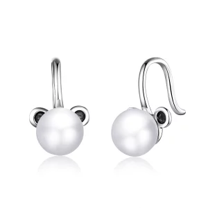 (image pour) Boucles d'oreilles à clou mignonnes de style Pandora avec un ours - SCE918