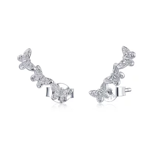 (image pour) Boucles d'oreilles clou papillon style Pandora - BSE377
