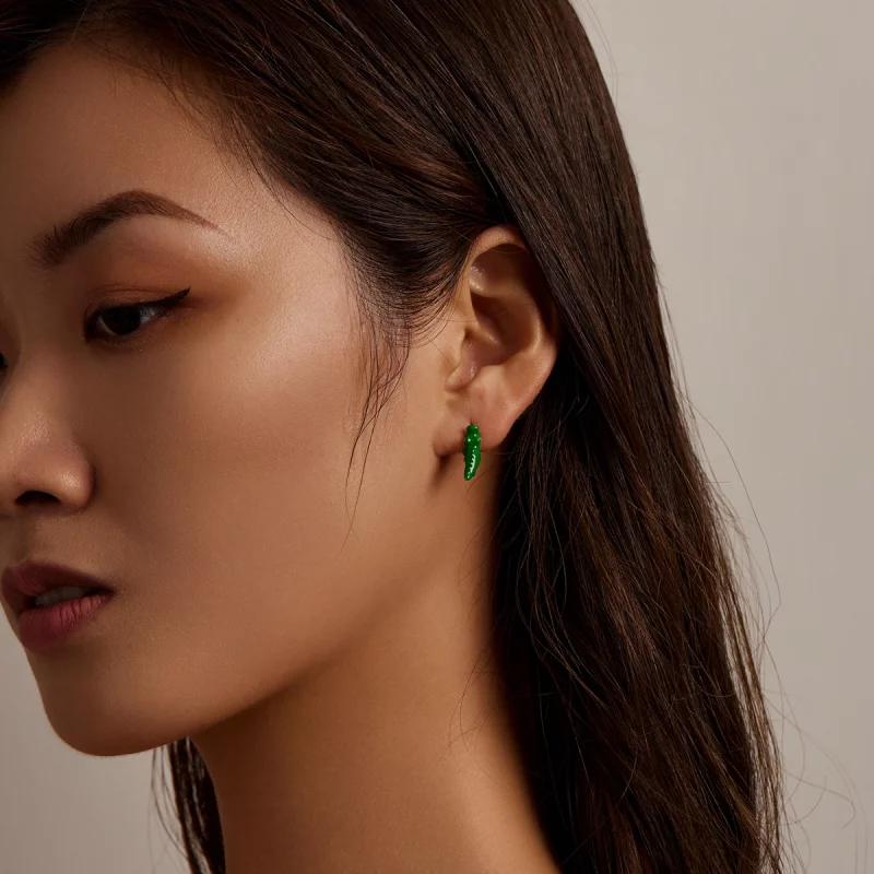 (image pour) Boucles d'oreilles clous amusantes de style Pandora avec un petit crocodile - BS - Afficher 6