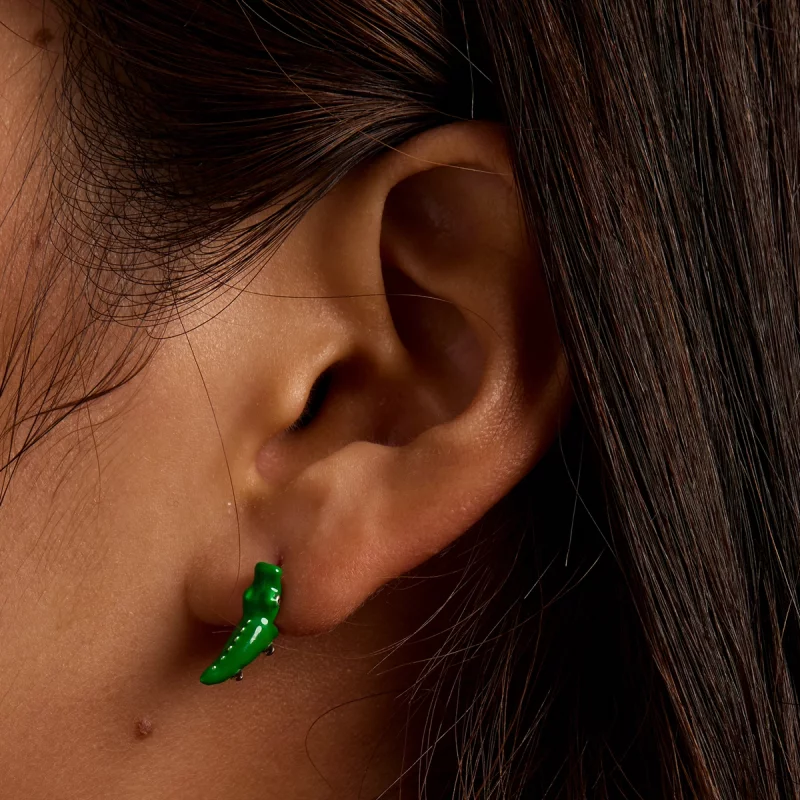 (image pour) Boucles d'oreilles clous amusantes de style Pandora avec un petit crocodile - BS - Afficher 7