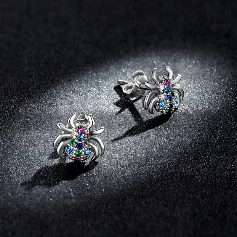 (image pour) Boucles d'oreilles clous araignée colorées de style Pandora - BSE561 - Afficher 5