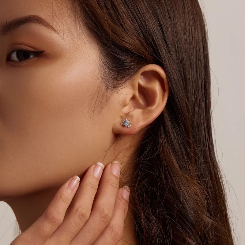 (image pour) Boucles d'oreilles clous araignée colorées de style Pandora - BSE561 - Afficher 7