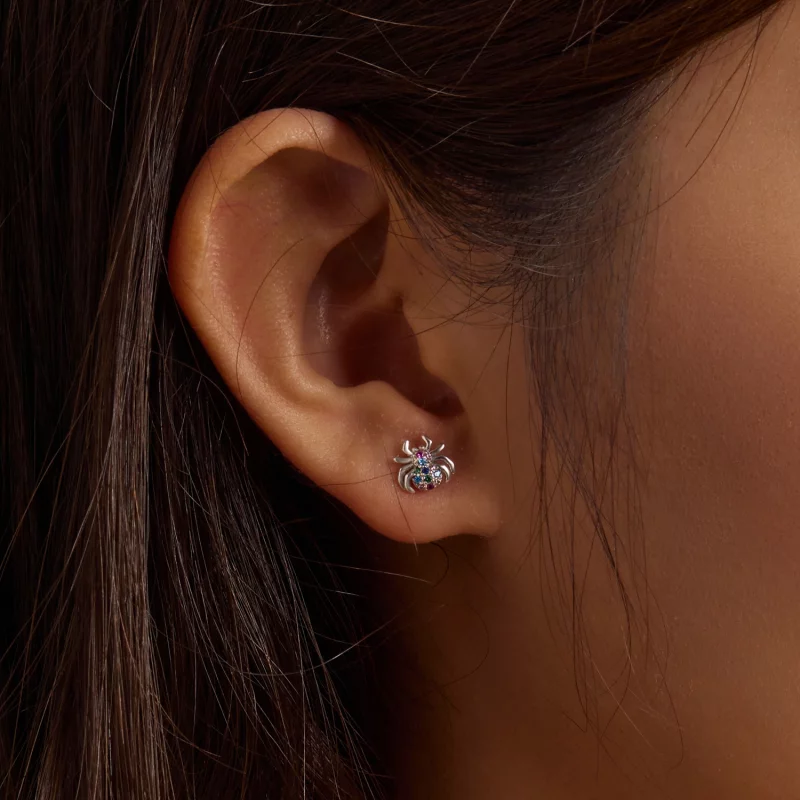 (image pour) Boucles d'oreilles clous araignée colorées de style Pandora - BSE561 - Afficher 8