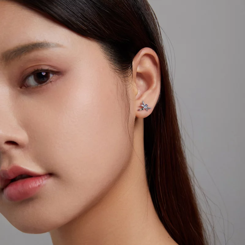 (image pour) Boucles d'oreilles clous colorées de style Pandora avec libellules - BSE515 - Afficher 8