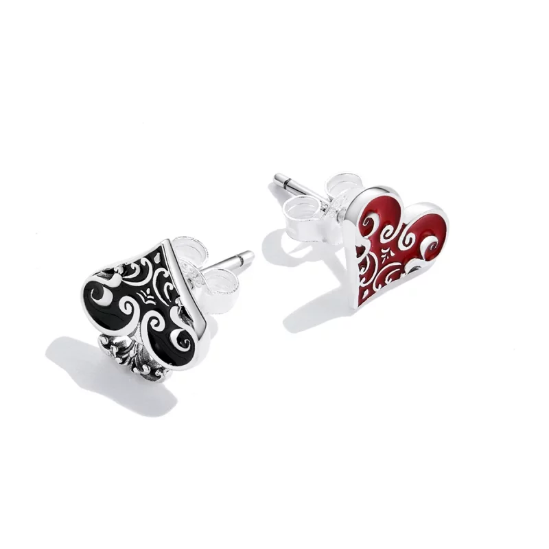 (image pour) Boucles d'oreilles à clous de style Pandora avec des cœurs de poker - SCE1378 - Afficher 4